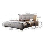 lit double moderne rembourré simili cuir rangement table chevet blanche