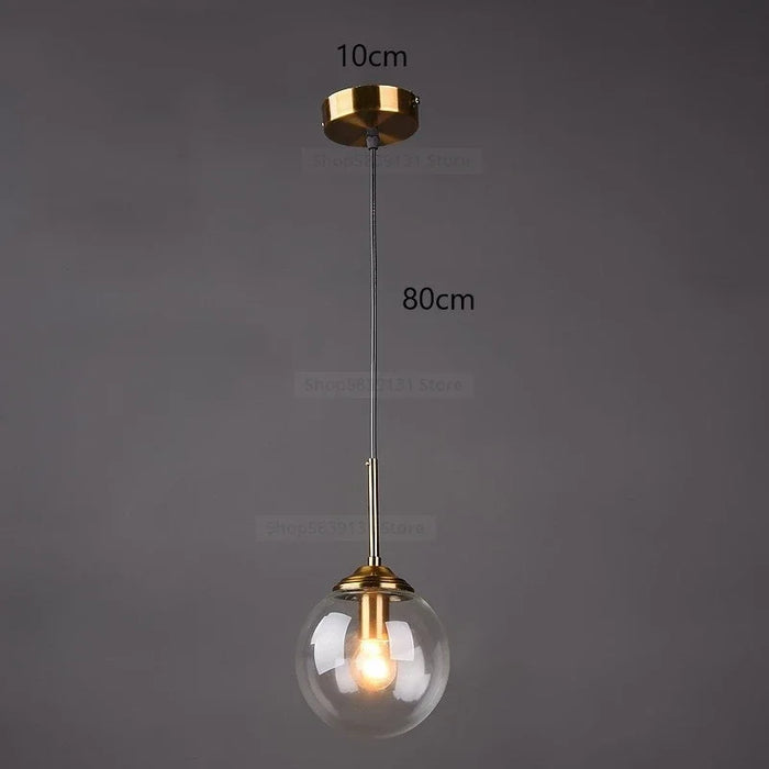 Suspension lumineuse moderne transparente câble doré brillant salon chambre étudiante
