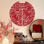 décoration murale mariage papier découpé artisanal motifs floraux rouge adhésif traditionnel chinois
