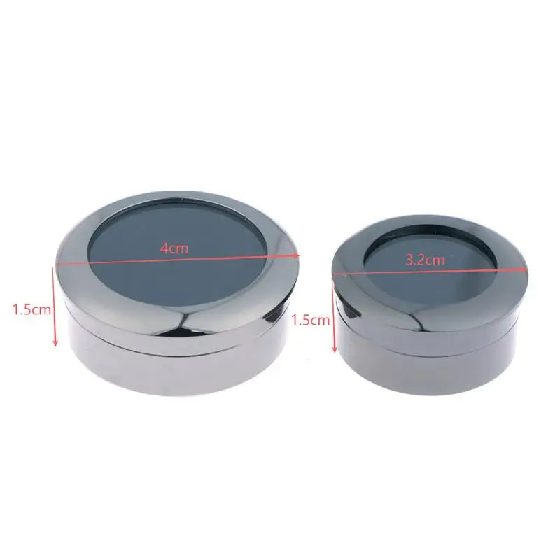 boîtes rangement bijoux rondes métal argentées noires modernes opaques petit grand