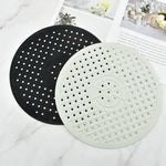 tapis cuisine moderne noir blanc perforé antidérapant silicone rond carré respectueux environnement