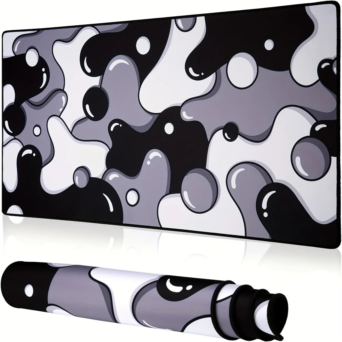 tapis souris xxl grand gaming noir gris liquide moderne antidérapant doux lavable