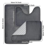 tapis bain ensemble trois pièces moderne duveteux antidérapant bleu gris beige