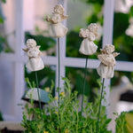 Décor jardin anges sculptures vintage pots plantes ornement balcon classique figurines métal