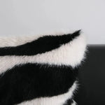 coussin noir blanc rayures horizontales moderne polyester 50x50cm voiture maison decoration