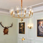 chandelier moderne or verrines transparentes élégant suspension tableaux décorativos