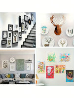 cadre mural support adhésif noir blanc contemporain 48 bandes adhésives 12 paires différentes