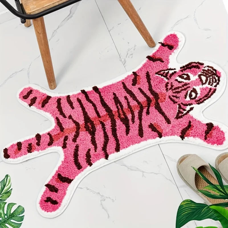 tapis dessin animé tigre polyester antidérapant moderne chambre bain entrée voiture salon