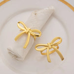 porte serviettes forme noeud papillon or argent rose doré texturé élégants festifs set six