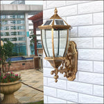lampe murale solaire led or noir texture metallique verre translucent classique vintage ip55