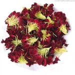 pétales séchés naturels rouge vif jaune clair texture fibreuse décoration maison anniversaire baby shower