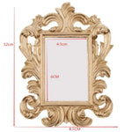 Cadre photo table noir or rose vintage baroque sculpté effet vieilli support pied