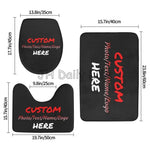 tapis toilette personnalisable photo texte noir moderne salle bain respectueux environnement trois pièces