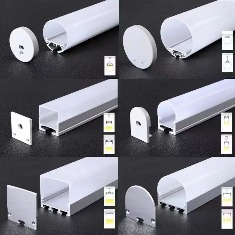 Profilé LED aluminium 3 côtés pour plafond rond - Vue d'ensemble