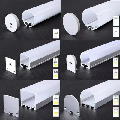 Profilé LED aluminium 3 côtés pour plafond rond - Vue d'ensemble