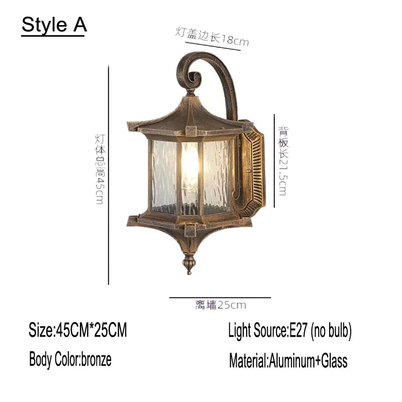 applique murale led noir bronze verre texturé classique vintage éclairage maison fixations e27