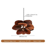 lampe suspendue moderne feuilles plissées marron clair salon chambre lumière blanc neutre chaleureuse