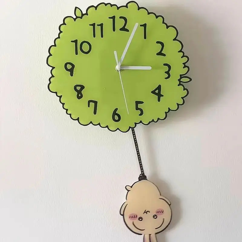 horloge murale acrylique motif feuille moderne sans pendule my melody chiikawa usagi verte