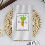 serviettes jetables rayées carottes gris clair blanc classiques restaurants fêtes decoration clips métalliques maison