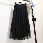 jupe midi plissée tulle transparente féminine élégante décontractée multiple niveaux printemps été