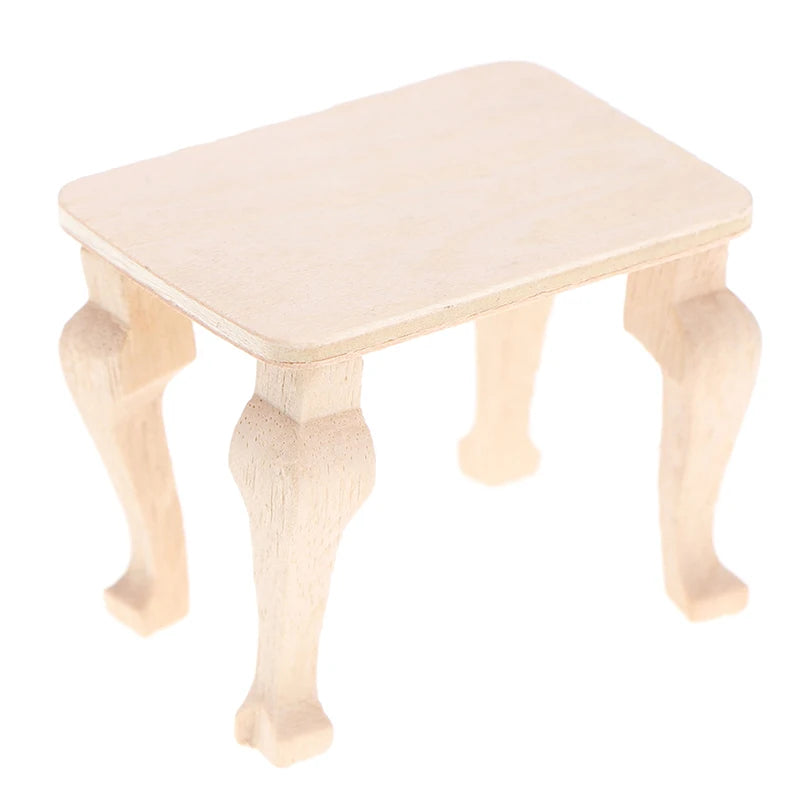 table bois miniature décoration maison poupée tasses gris rose élémentaire classique