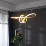 Suspension lumineuse moderne or blanc noir contemporain fixée chaînes