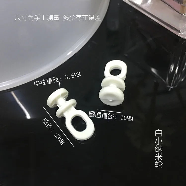 nano roues blancs opaques rideaux minimaliste accessoires fixation plastique