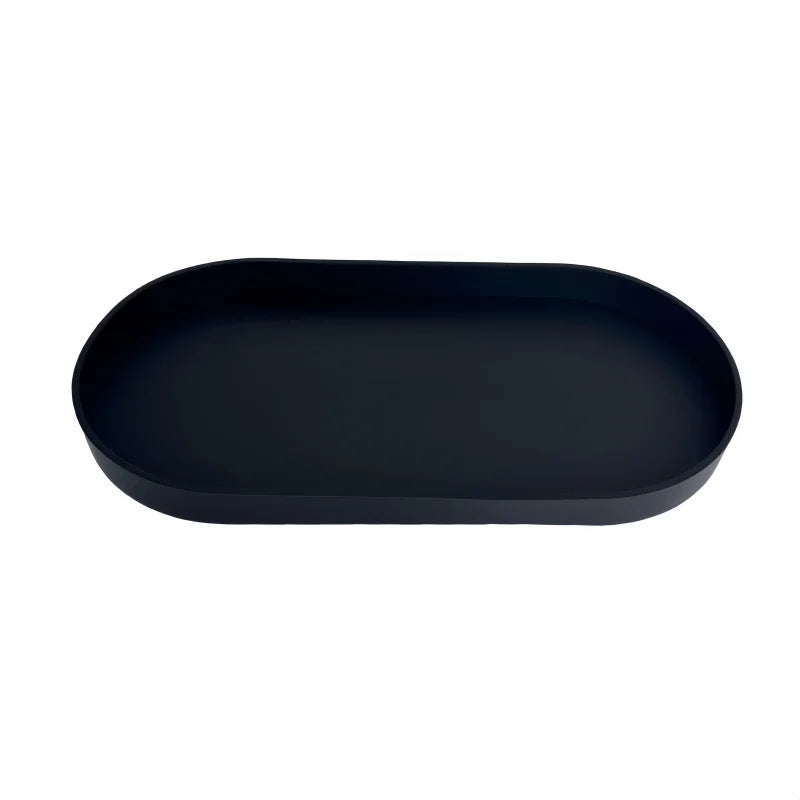 plateau ovale silicone blanc noir rangement cosmétiques bijoux moderne minimaliste