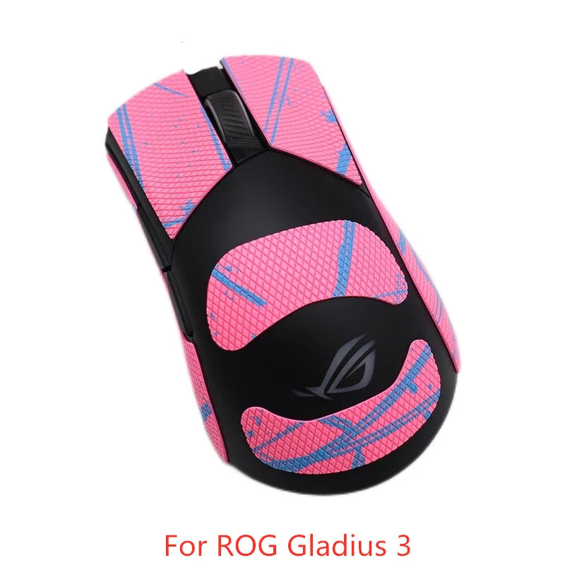 autocollants antiderapants noirs motif geometrique souris gaming rog gladius deux trois