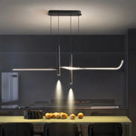 suspension lumineuse moderne pendentif led noir blanc contemporain 120cm 90260v