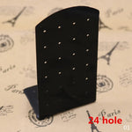 organisateur bijoux noir moderne porte boucles oreilles clips transparent 19x12.5 cm