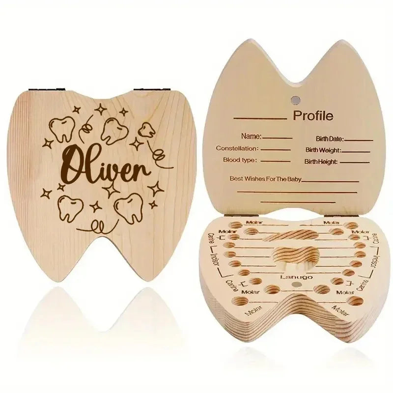 boîte dents fée bois clair gravure personnalisation aimant mignon réutilisable enfant cadeau anniversaire