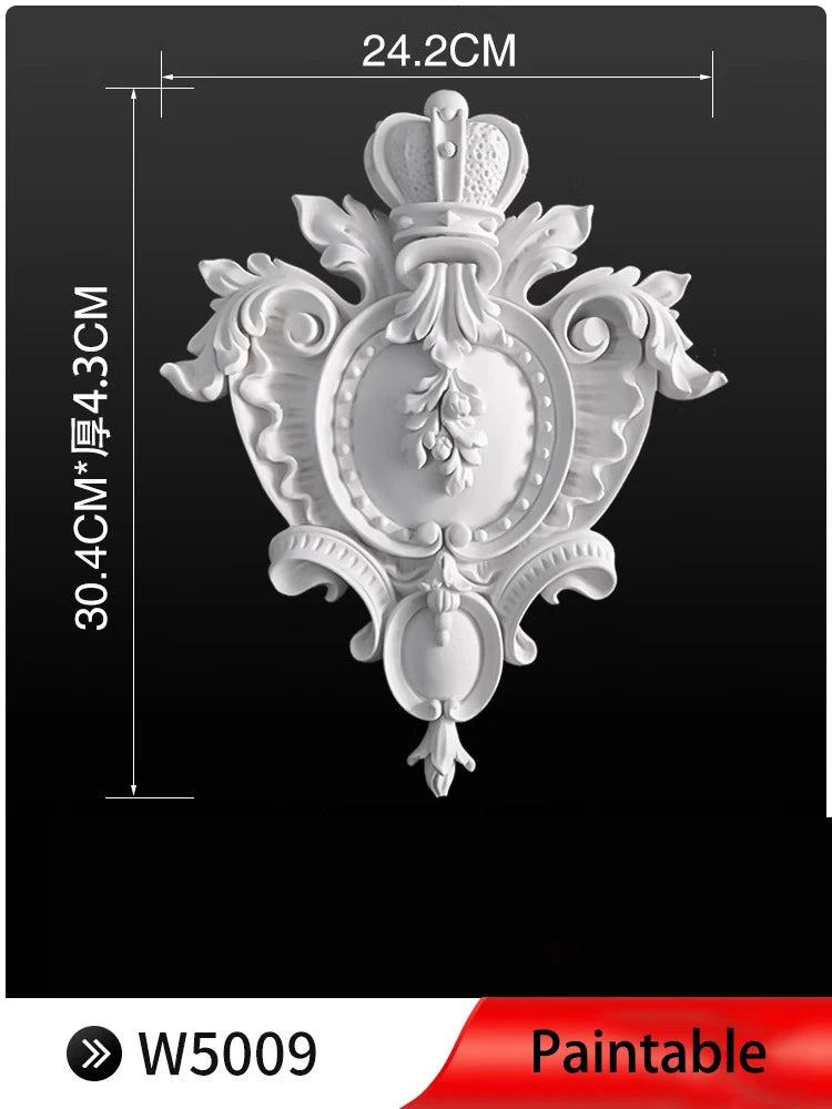 appliques decoratives sculptees floral classique blanc meubles deco mur opacite grande taille DIY