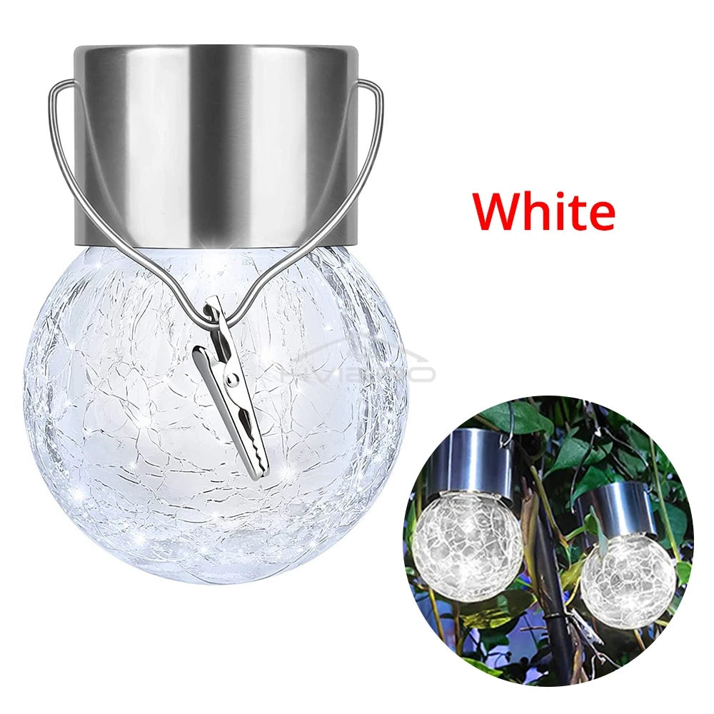 guirlande lumineuse solaire led bleu rouge moderne texture craquelée extérieure jardin verre métal