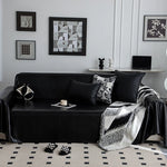 housse canapé moderne simili cuir noir protection imperméable salon grande taille
