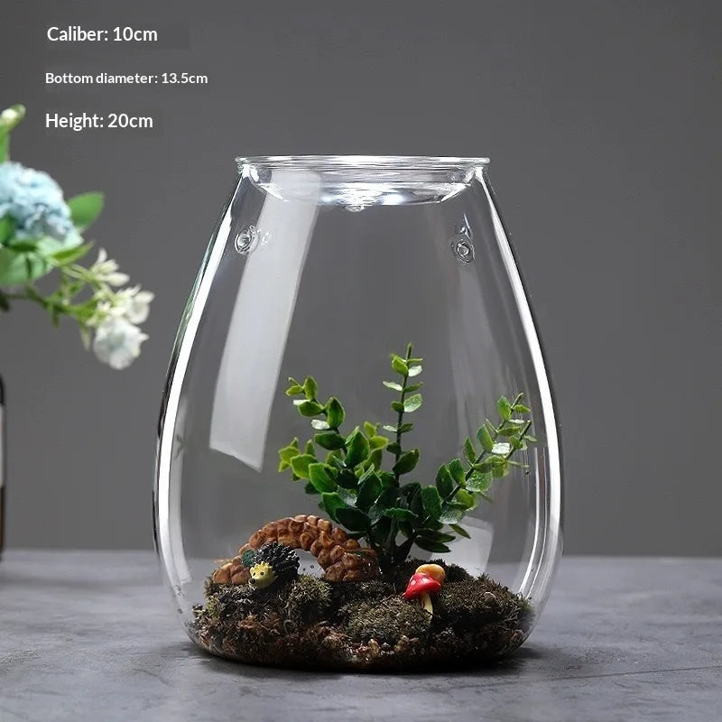 terrarium verre transparent plantes artificielles décoration miniature intérieur moderne décoratif