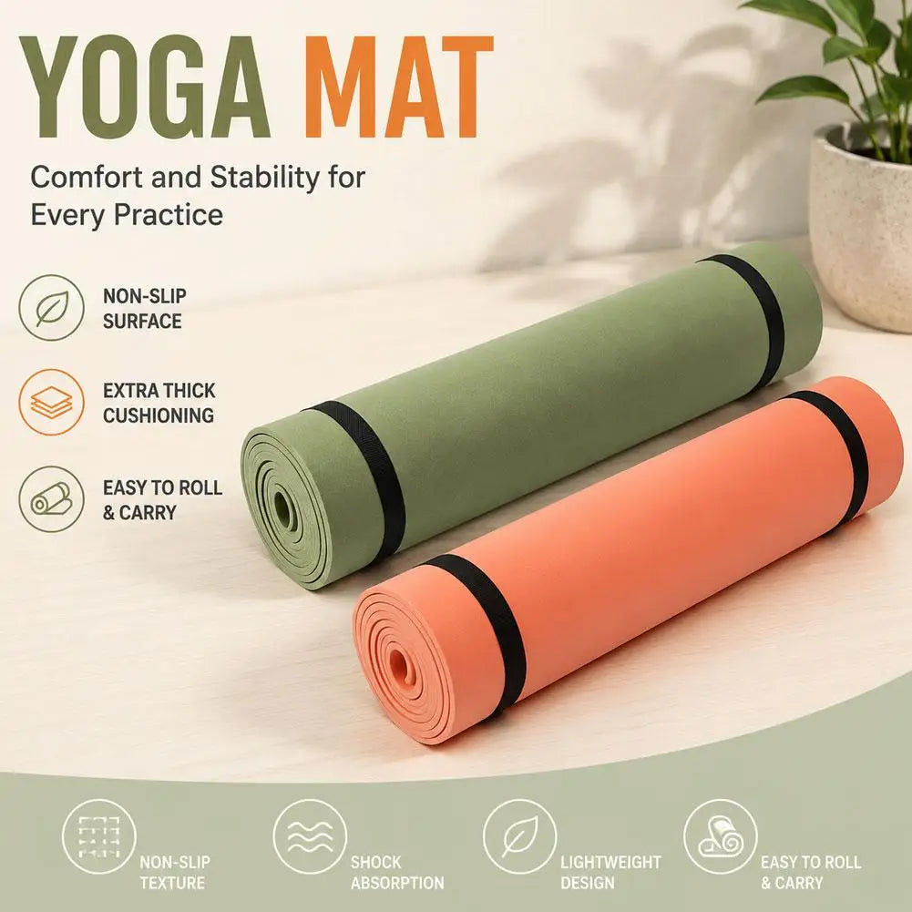 tapis yoga vert orange antidérapant confortable portable extra rembourré fitness gymnastique
