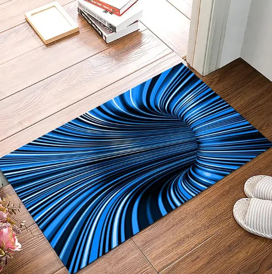 tapis moderne rayures optique anti dérapant noir blanc salon entrée 30x50cm 40x60cm 50x80cm