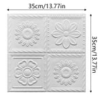 panneau mural décoratif fleurs sculptées adhésif double face anti statique absorption son résistant moisissure