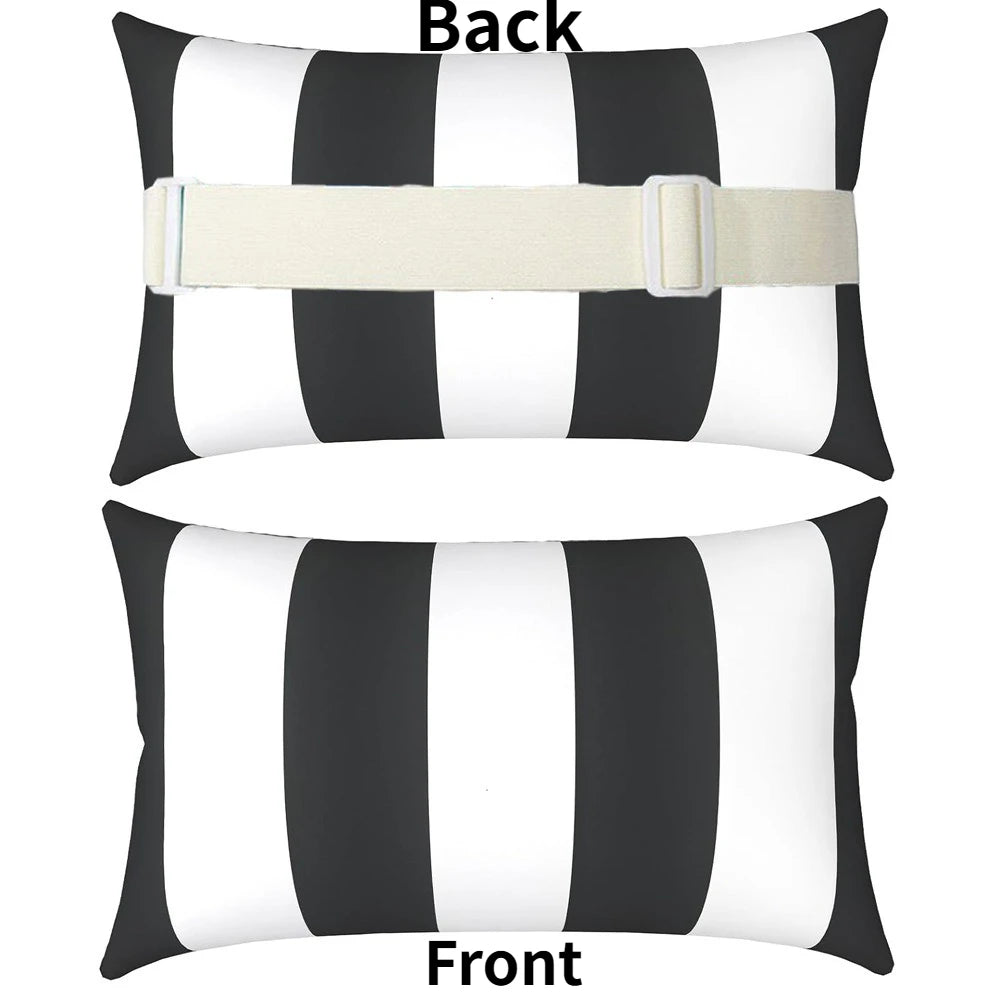 coussin moderne polypropylene rectangle blanc rayures utilisation décoration voiture 28x40cm imprimé nordique