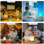 lampe table led tactile blanc bois moderne minimaliste translucide flux lumineux faibleRGBOptimal