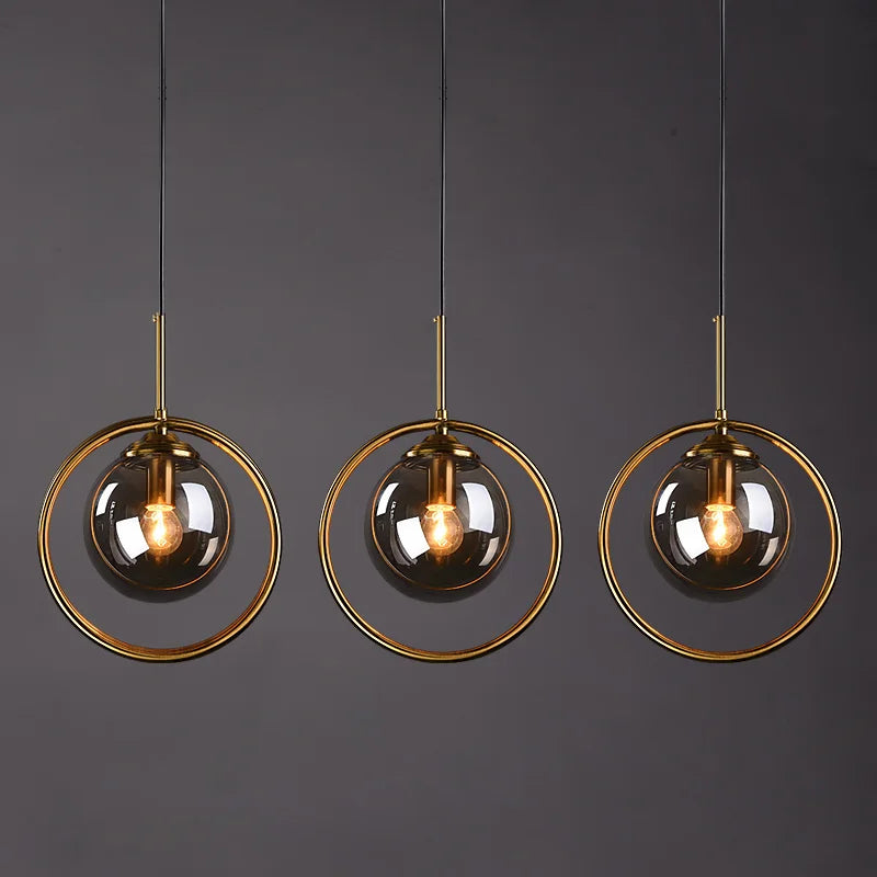suspension or transparent moderne lampe pendentif verre boule chambre salon étude hall