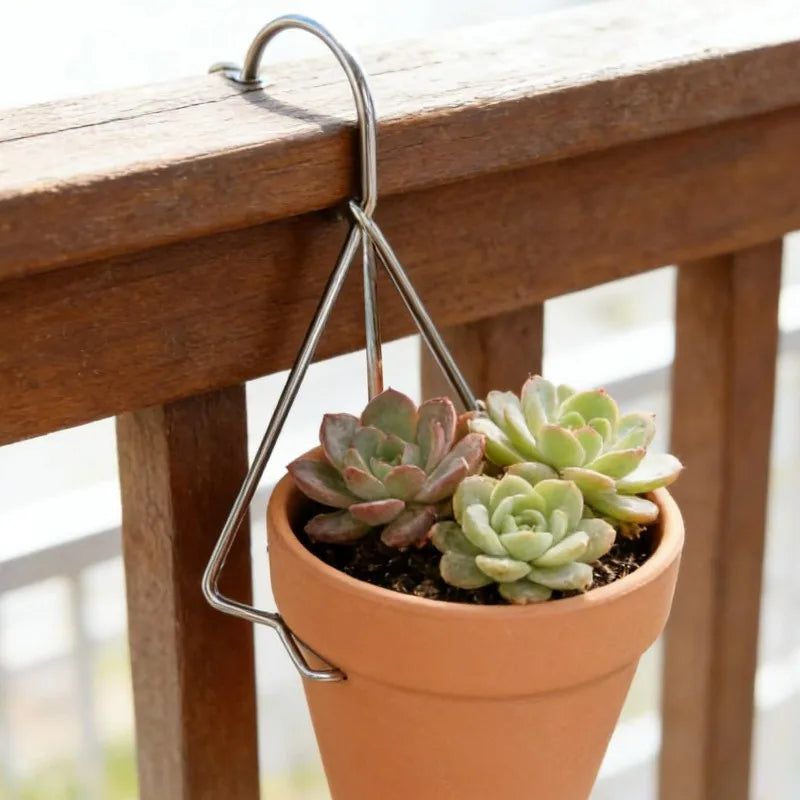pots fleurs suspendus orange marbré crochets métalliques balcon jardin classiques 12pcs 16pcs vertical side
