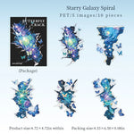 autocollants muraux abstraits papillons fleurs galaxie modernes bleus violets dorés noirs