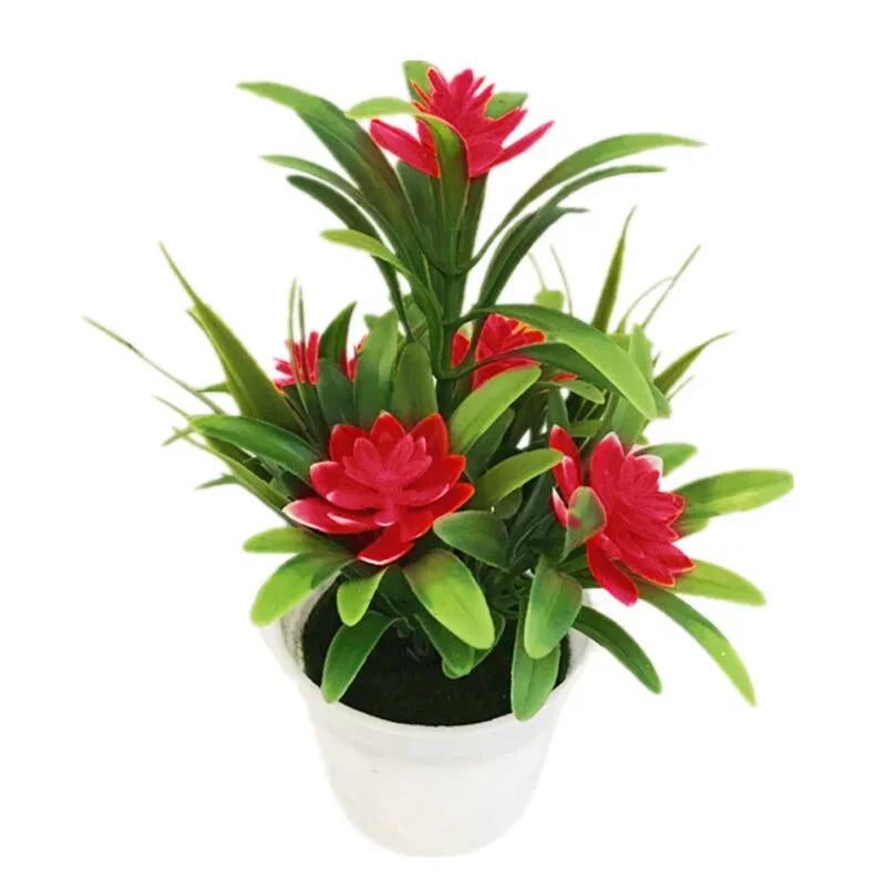 fleurs artificielles lys pot blanc décoration intérieure moderne minimaliste salon maison