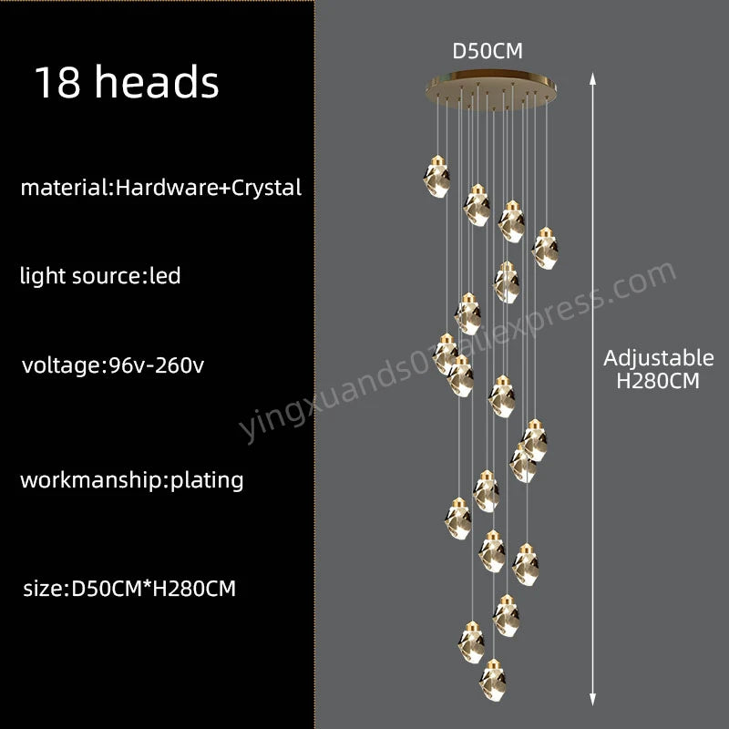 suspension lumineuse contemporaine dorée leds translucides chambre salon élégante 249 2000lm