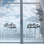 sticker paysage montagne graphique minimaliste adhésif blanc noir décoration mur papier bricolage artístico réutilisable