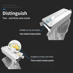 projecteur lumière led argenté moderne minimaliste rotation texte rail télécommande