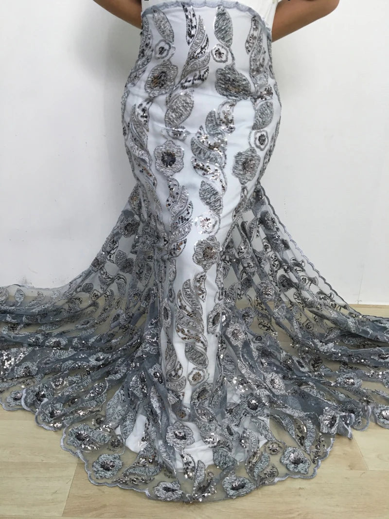 tissu polyester brodé paillettes dentelle florales haute qualité occasion parti
