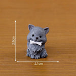 figurines chiens mignons résine cartoon peluche doux rose blanc marron gris